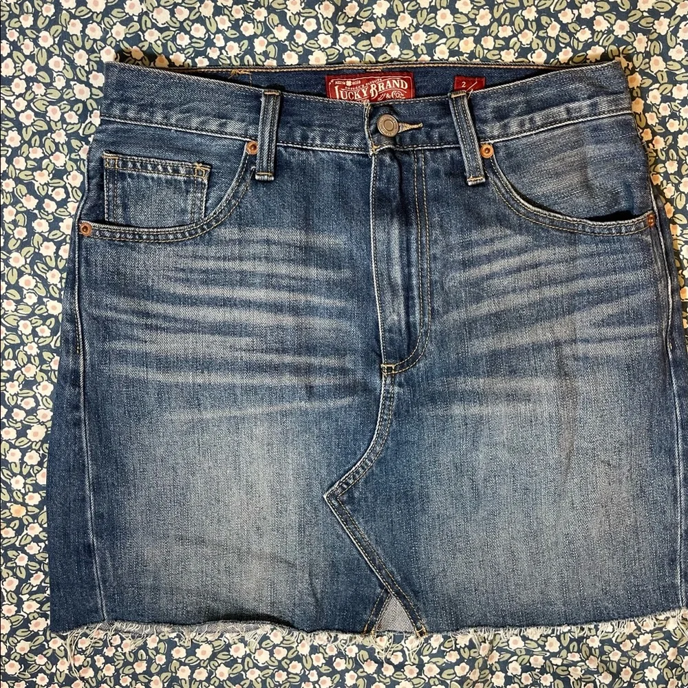 NWT Lucky Brand High Waist Denim Mini Skirt 26 - Picture 5 of 9